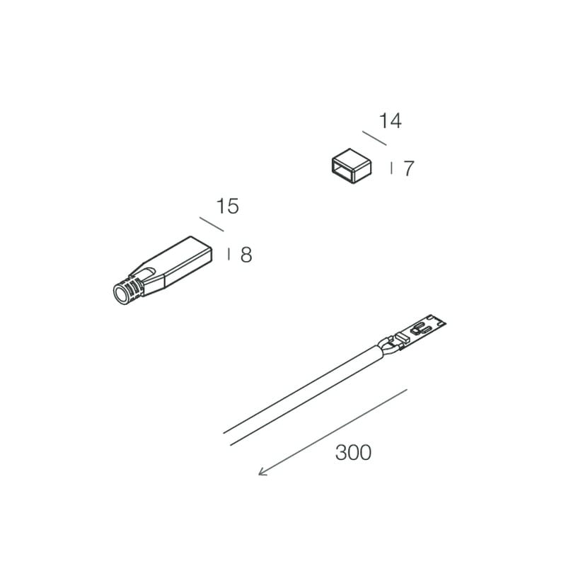 NOVALUX SRL - NOX100965.99 STRIP LED 230VAC: KIT TESTATE+FUSIB+CAVO