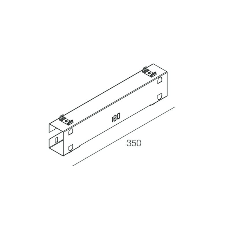 NOVALUX SRL - NOX1018D5.99 V-180: STAFFA PARETE ANG.180 L.350MM
