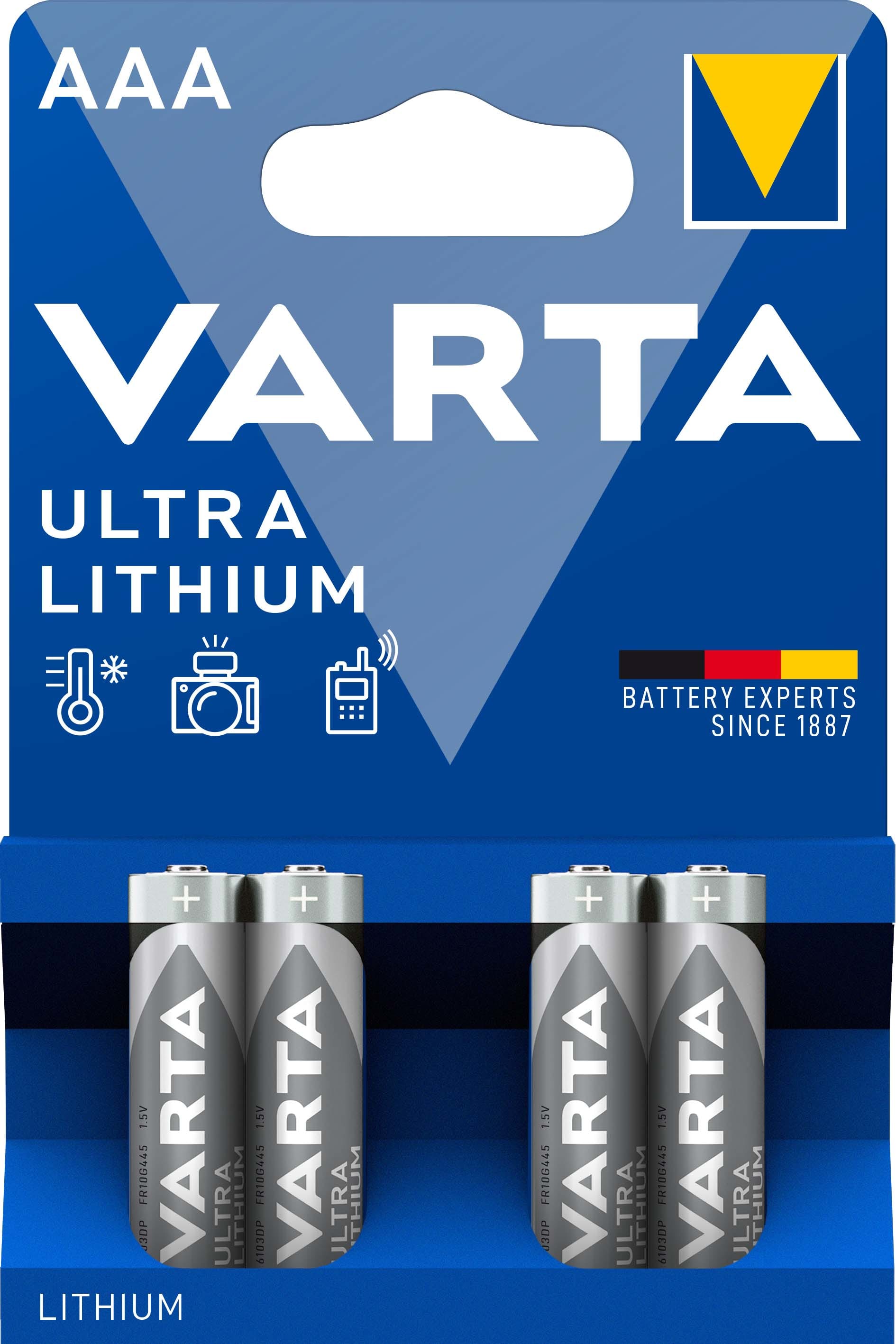 VARTA CONSUMER BATT - VAT06103301404 AAA (MINISTILO) ULTRA LITHIUM X4