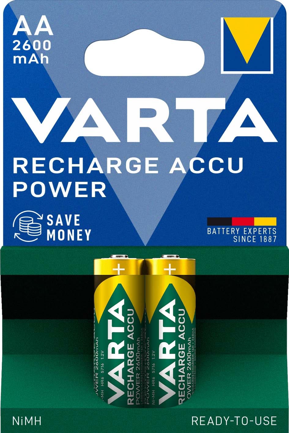 VARTA CONSUMER BATT - VAT05716101402 AA RECHARGE ACCU POWER X2 (2.600 MAH)