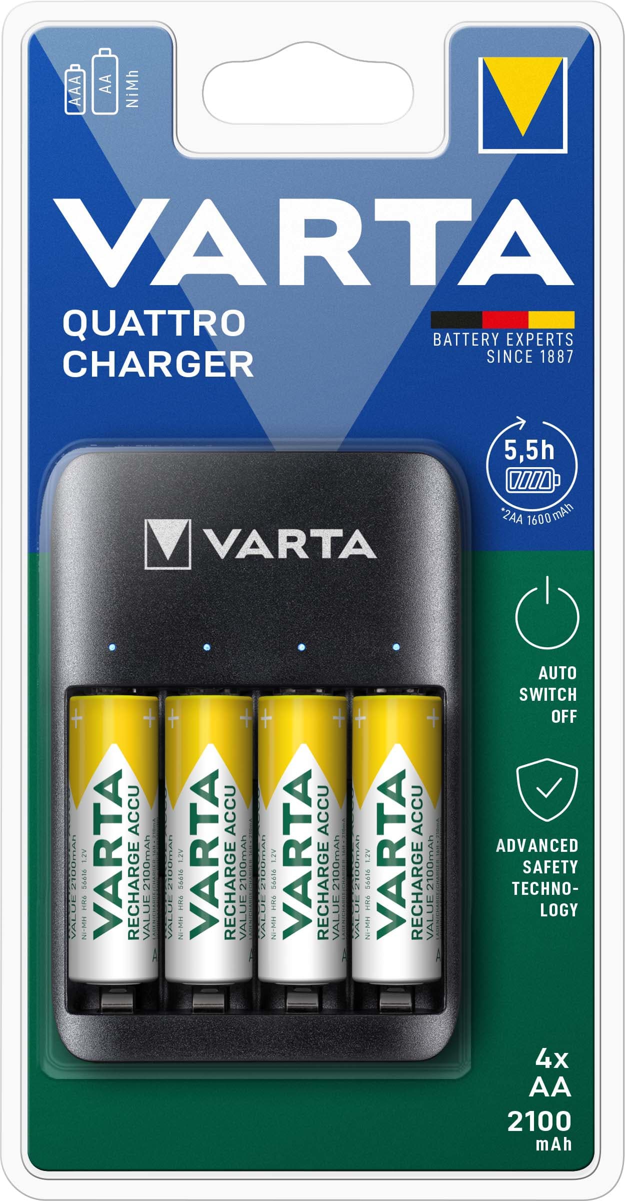 VARTA CONSUMER BATT - VAT57652101451 VALUE USB QUATTRO CHARG INCL. 4AA 2.100