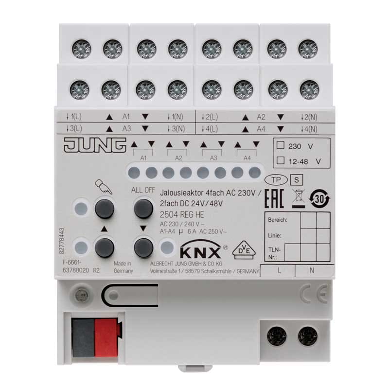 EURO UNITECH ELEKT - UEK2504REGHE ATTUATORE PER COMANDO VENEZIANE KNX 4 CA