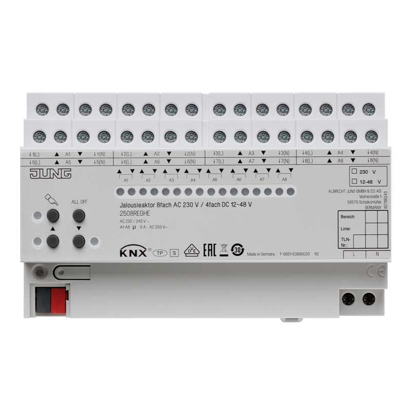 EURO UNITECH ELEKT - UEK2508REGHE ATTUATORE PER COMANDO VENEZIANE KNX 8 CA