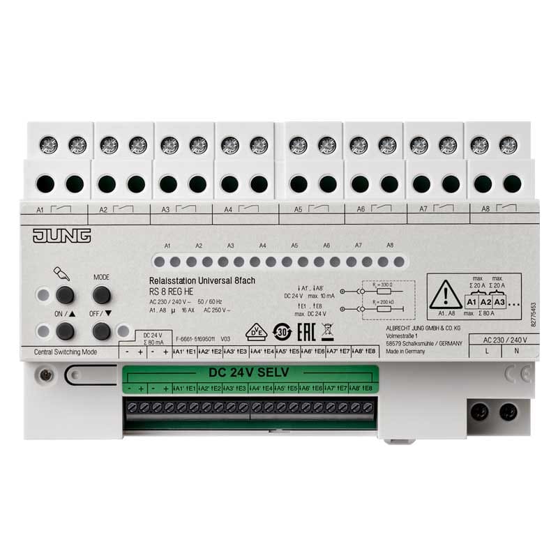 EURO UNITECH ELEKT - UEKRS8REGHE MODULO RELE DA 8 CANALI, 10A 230V AC. PE