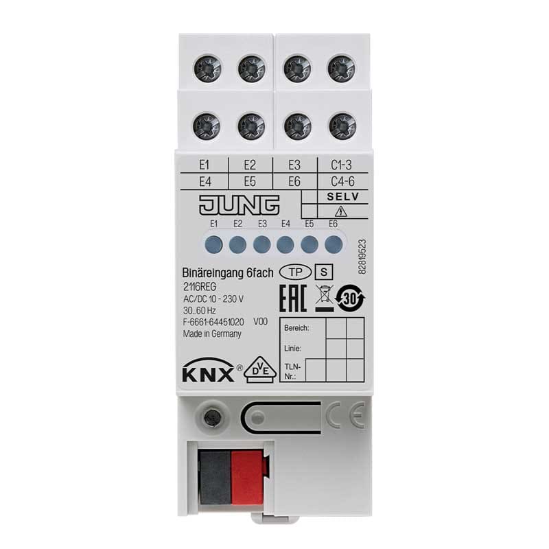 EURO UNITECH ELEKT - UEK2116REG INGRESSO BINARIO KNX, 6 INGRESSI