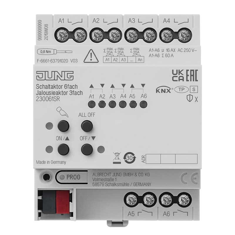 EURO UNITECH ELEKT - UEK230061SR ATTUATORE KNX MISTO DI COMM. A 6 CAN.