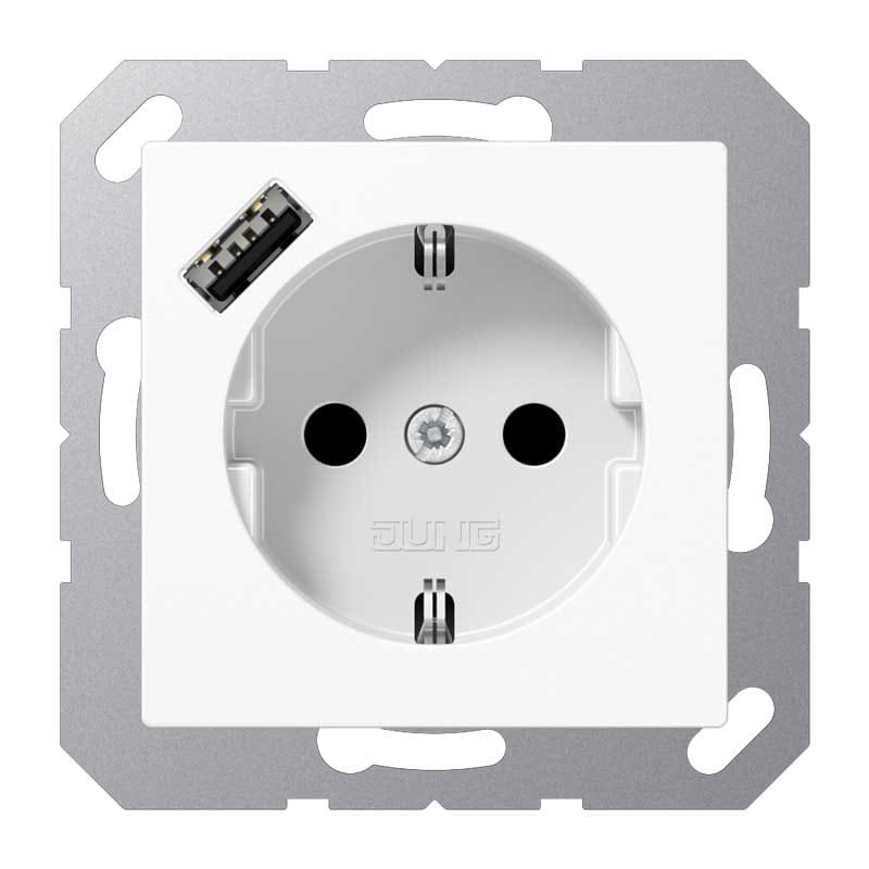EURO UNITECH ELEKT - UEKA1520-18AWW PRESA SCHUKOR, 1 CONN.CARICAB. USB A