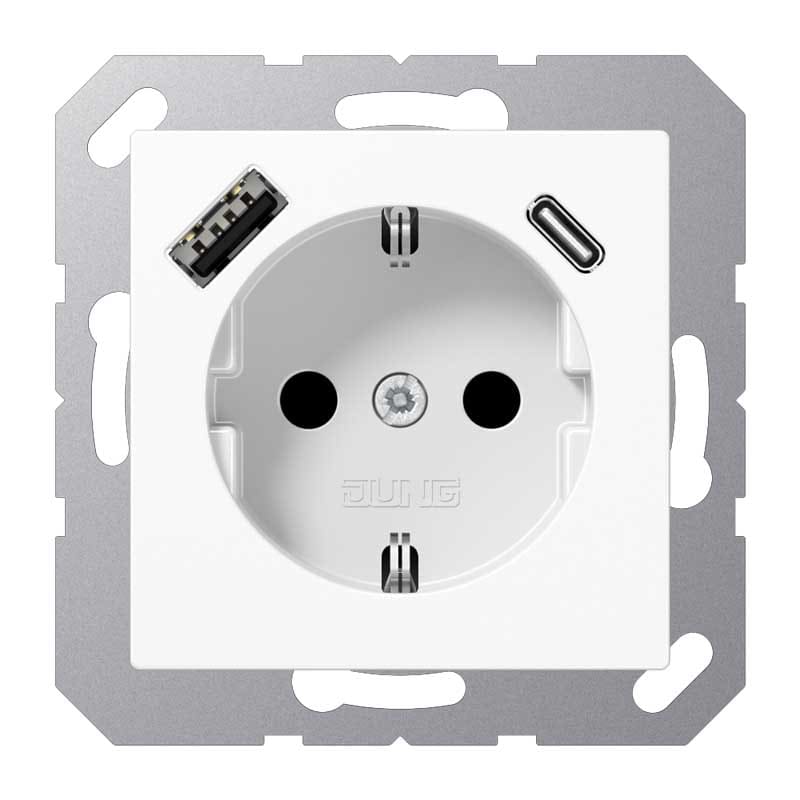 EURO UNITECH ELEKT - UEKA1520-15CAWW PRESA SCHUKOR, 2 CONN.CARICAB. USB AC