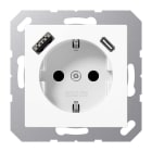 EURO UNITECH ELEKT - UEKA1520-15CAWW PRESA SCHUKOR, 2 CONN.CARICAB. USB AC