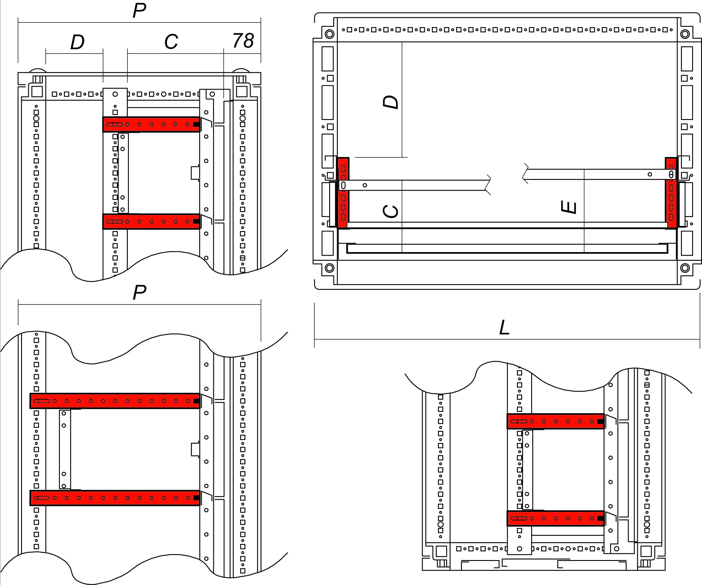 DKC-RAMBLOCK - RMBRZSOE195 SUPPORTI ORIZZ.PROF.195 (2PZ.)