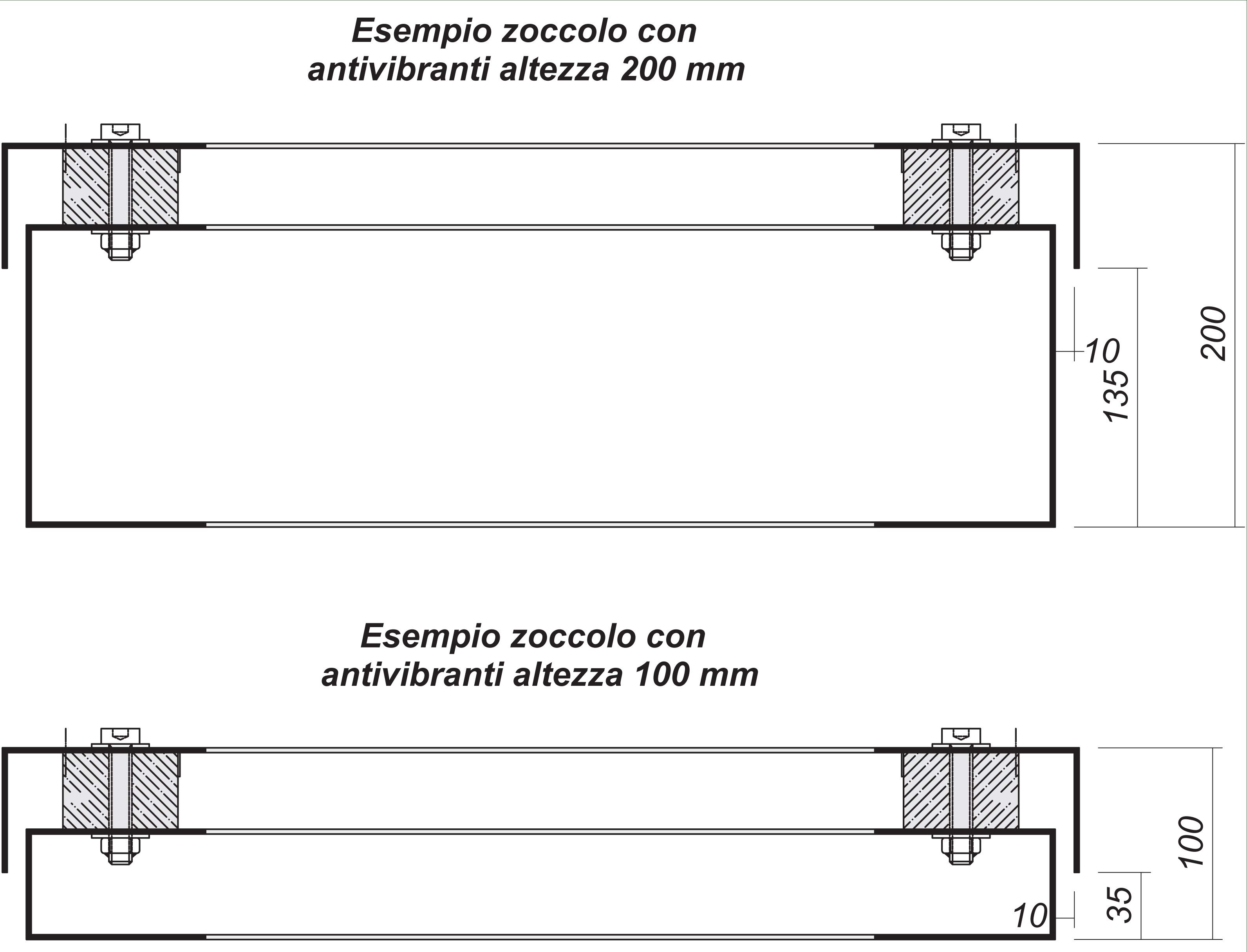 DKC-RAMBLOCK - RMBR1ZAE51 ZOCCOLO ANTIVIBRANTE H.100 MM P.500 (AL
