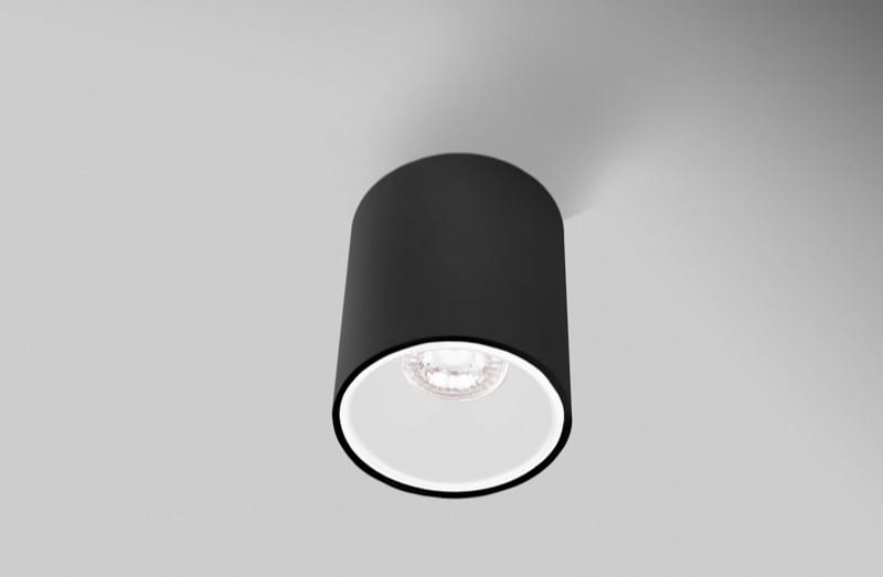 CENTURY ITALIA SRL - CUYESRNB96-GU10 PLAFONIERA LED ESSENZA ROUND NERA/BIANC