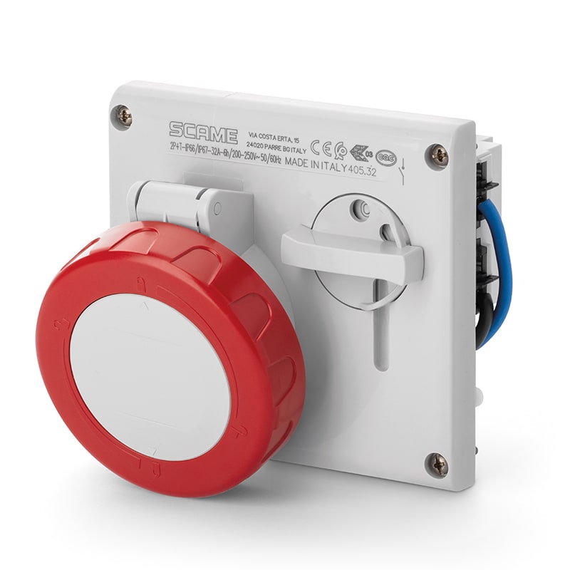 SCAME PARRE SPA - SCA405.3278 PRESA INCASSO OMNIA 2P+T 32A 9H IP67