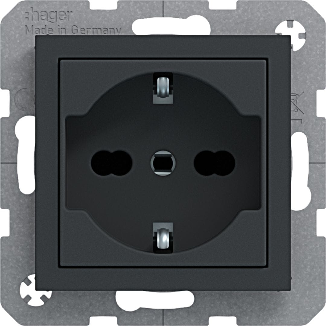 BERKER - BRK41406086 PRESA SCHUKO ITA + T 10A/16A Q1/Q3 ANTR.