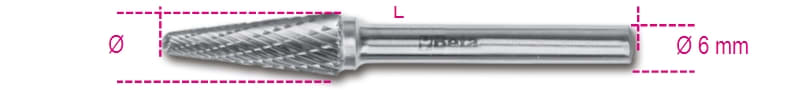 BM SPA - BMM004260545 FRESE LIMARE MD 6 TRIANGOLARI ARROT.9,5