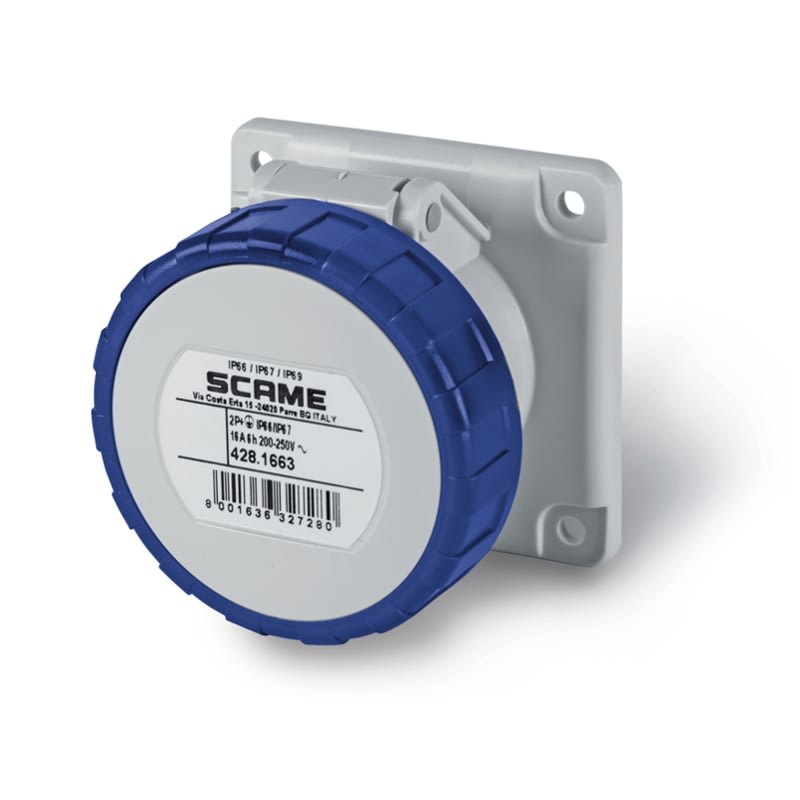SCAME PARRE SPA - SCA428.1663/R PRESA DA INCASSO IP66/IP67 2P+T 16A 6H