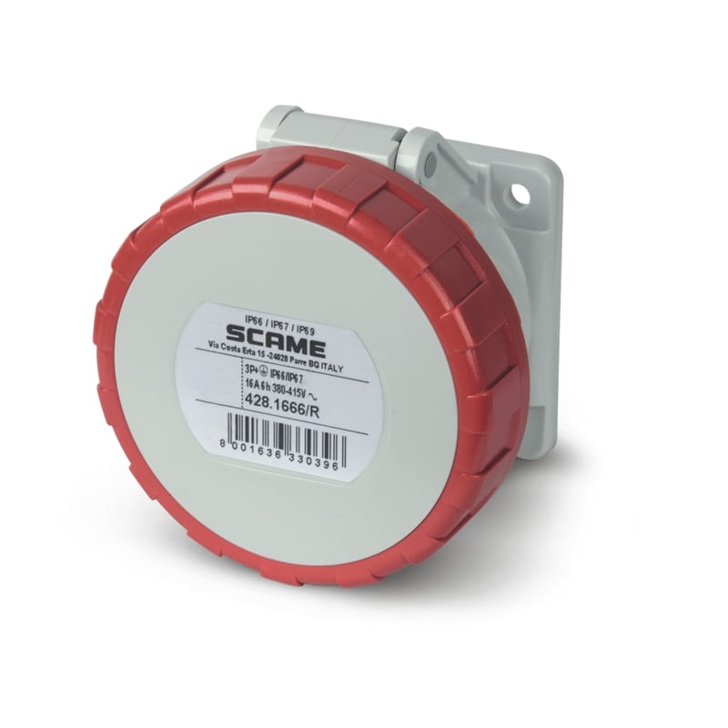 SCAME PARRE SPA - SCA428.1666/R PRESA DA INCASSO IP66/IP67 3P+T 16A 6H