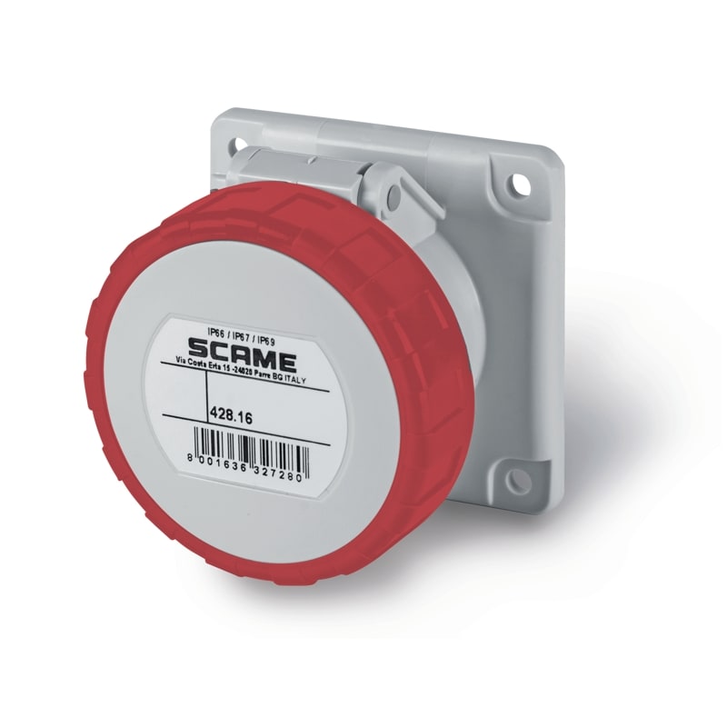 SCAME PARRE SPA - SCA428.1668/R PRESA DA INCASSO IP66/IP67 2P+T 16A 9H