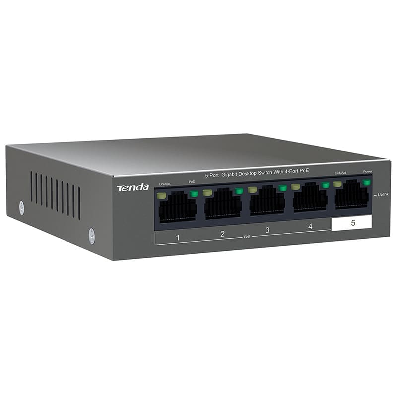 ELCART DISTRIBUTION - ERT429434500 SWITCH POE GIGABIT 5P TEG1105P TENDA