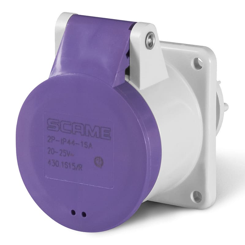 SCAME PARRE SPA - SCA430.1615/R PRESA INCASSO BASSISS. 2P 16A 24V