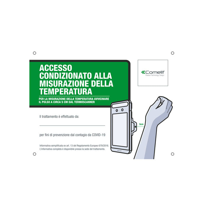 COMELIT GROUP SPA - COE43700A CARTELLO MISURAZIONE TEMPERATURA IT