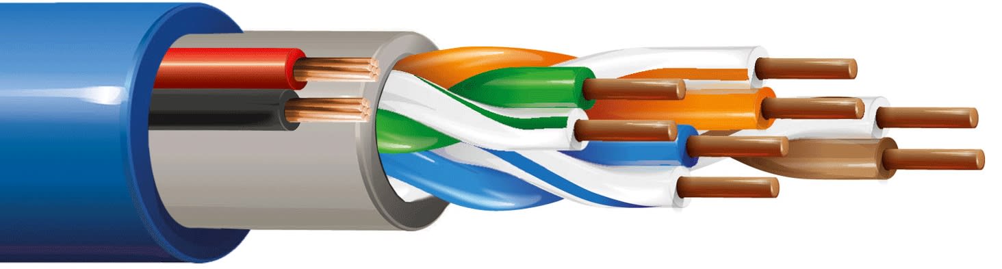 ITC INDUSTRIA TECNIC - ITC44U-1BHM100 4X2 AWG24 UTP 5E+2X1,00 LSZH BLU M.100 E