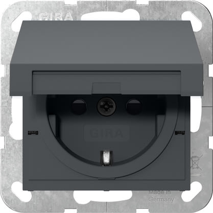 GIRA - GIR475428 SCHUKO CC + SH MRV SYSTEM 55 ANTRACITE