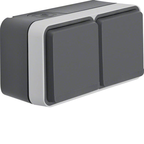 BERKER - BRK47843515 P.SCHUKO DOPPIA ORIZ. + COP. W1 GR/GR.CH