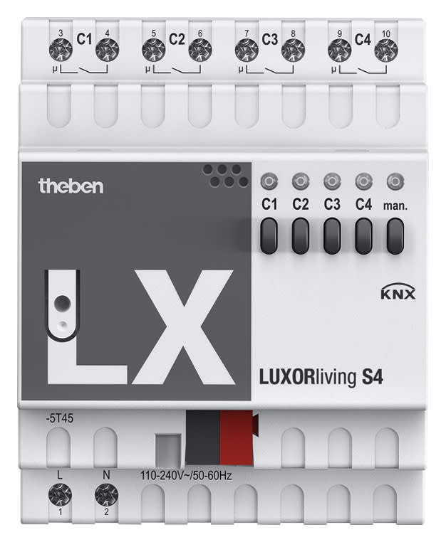 THEBEN SRL - THE4800420 LUXORLIVING S4 KNX ATTUATORE 4CAN 16A