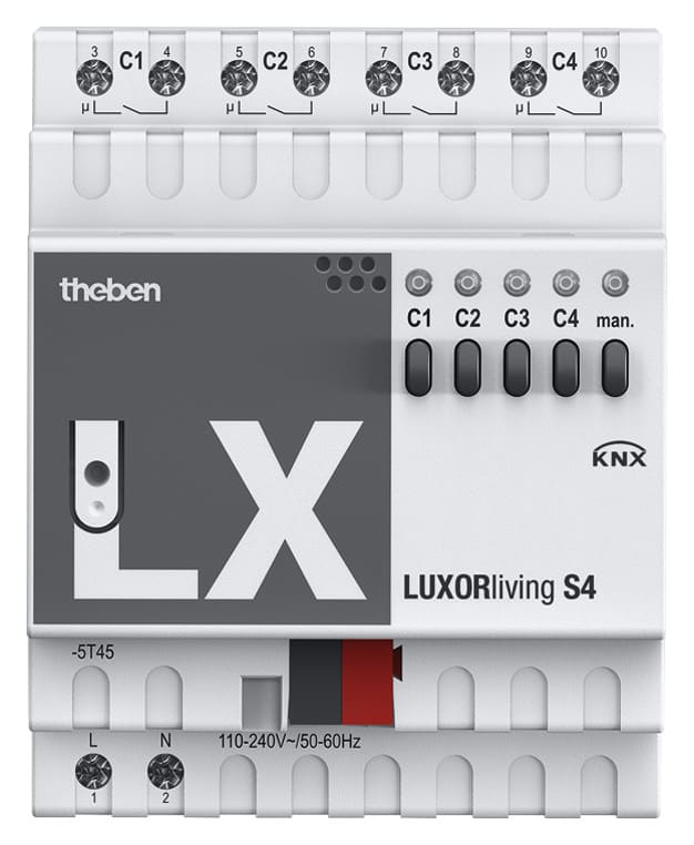 THEBEN SRL - THE4800420 LUXORLIVING S4 KNX ATTUATORE 4CAN 16A