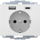 BERKER - BRK48047009 PRESA SCHUKO/USB A-C K.X BIANCO POL.LUC.