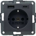BERKER - BRK48141606 PRESA SCHUKO/USB AC 20W PD B.3 ANTR.OP.