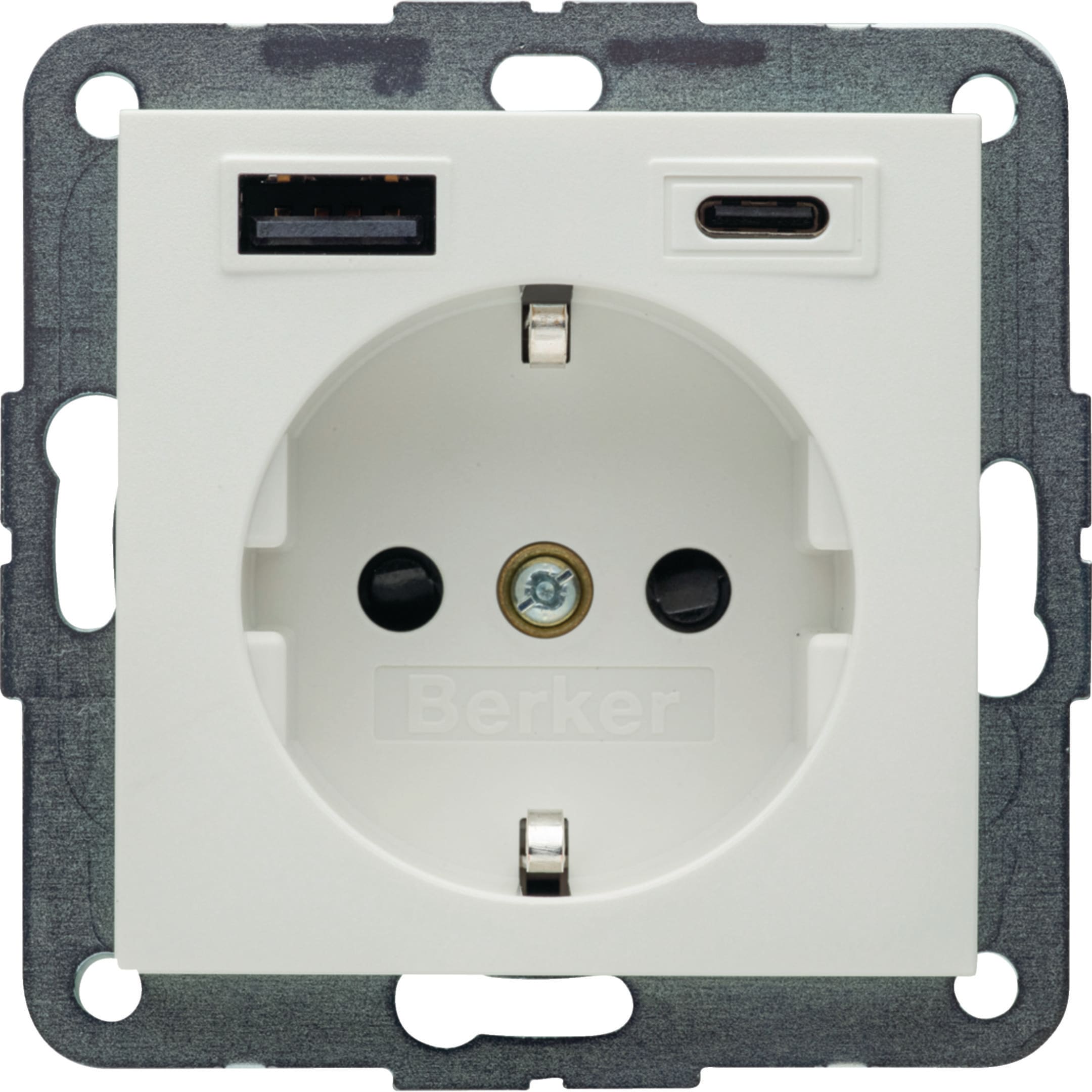 BERKER - BRK48141909 PRESA SCHUKO/USB AC 20W PD S.1 BIA.POL.