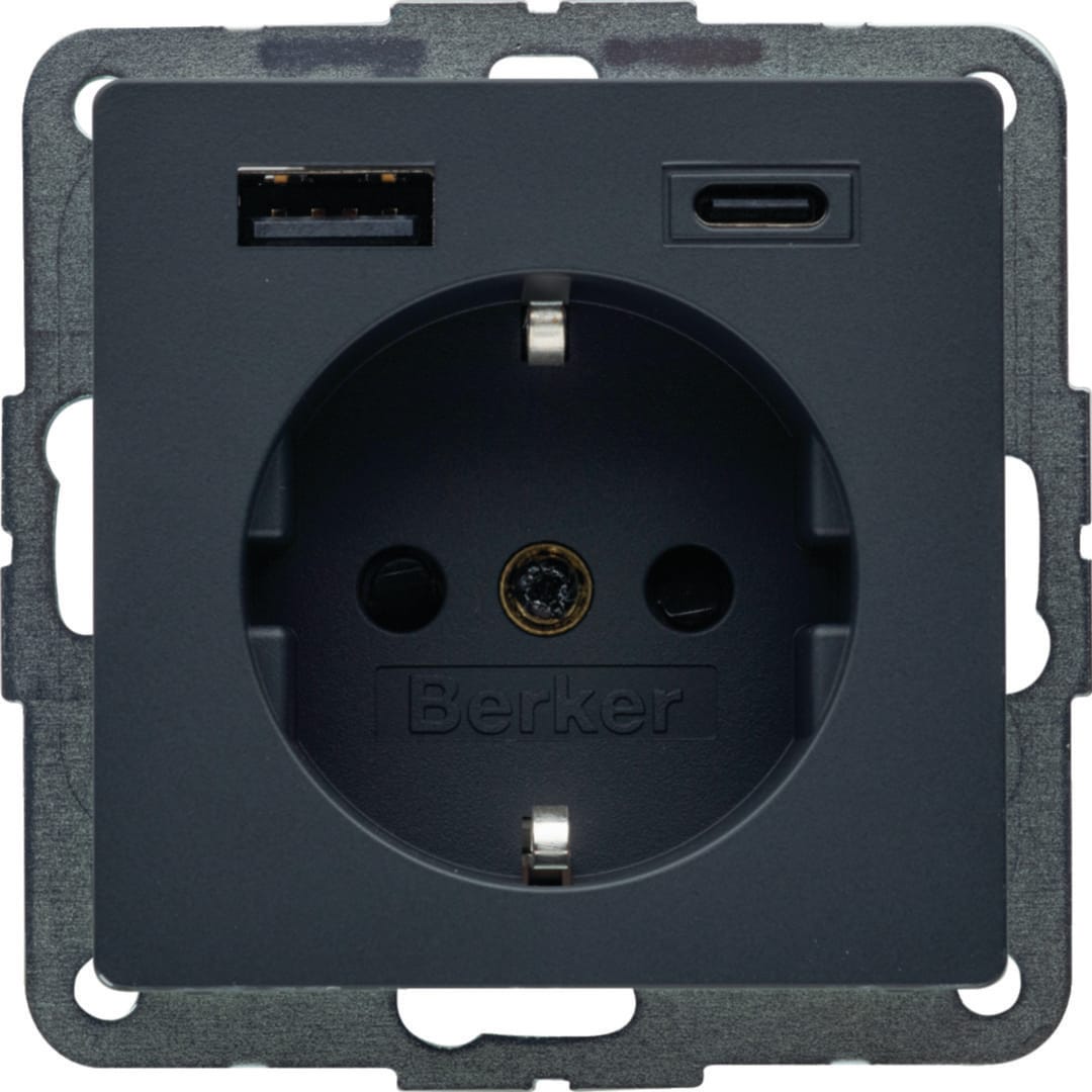 BERKER - BRK48146086 PRESA SCHUKO/USB AC 20W PD Q.X BIA.POL.