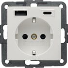 BERKER - BRK48148989 PRESA SCHUKO/USB AC 20W PD S.1 BIA. POL.