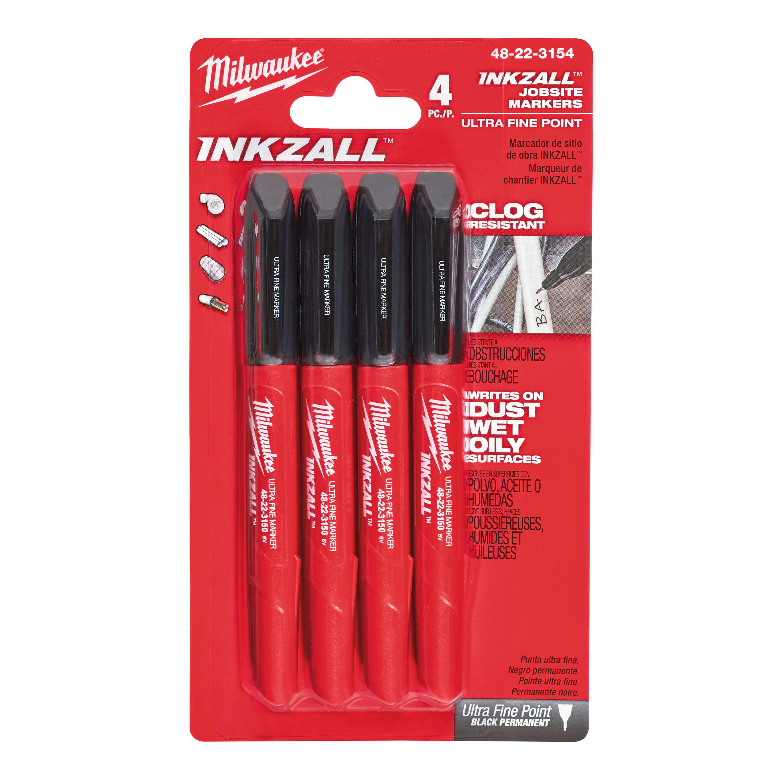 MILWAUKEE - AEG - COP48223154 PENNARELLI PUNTA EXTRA FINE 4PZ