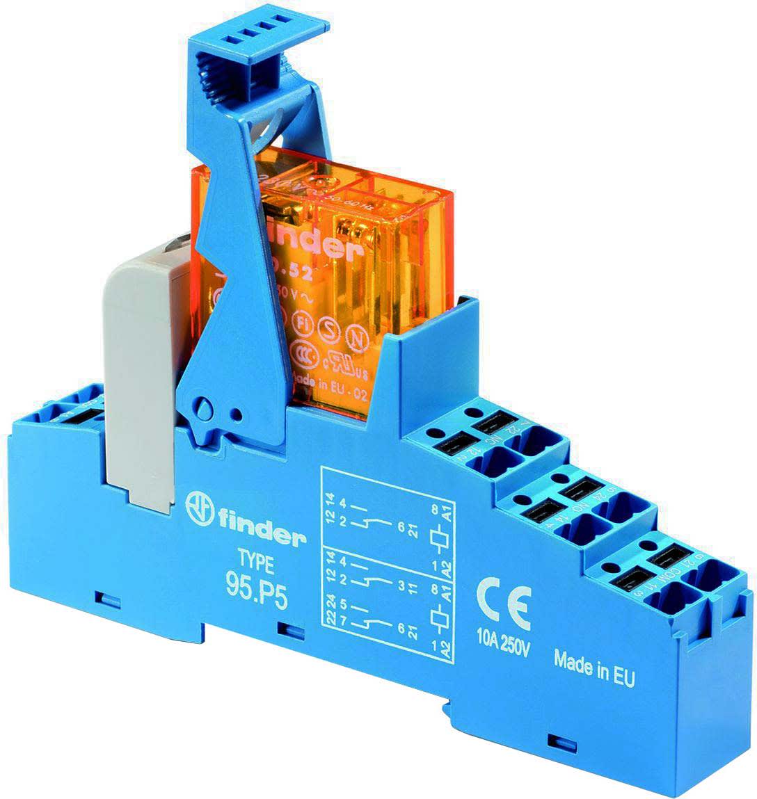 FINDER SPA - FIN48P570120050SPA INTERFACCIA MOD.A RELÈ 2 CONTATTI PUSH-IN