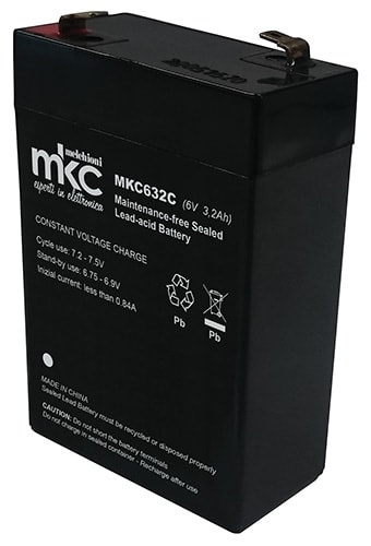 MELCHIONI SPA - MEM491460219 BATT PIOMBO RIC.6V 3.2AH TERM. 4.8MM MKC