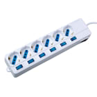 MELCHIONI SPA - MEM492518038 MULTIPRESA BIANCA N6 PRESE SCHUKO/BIPASS