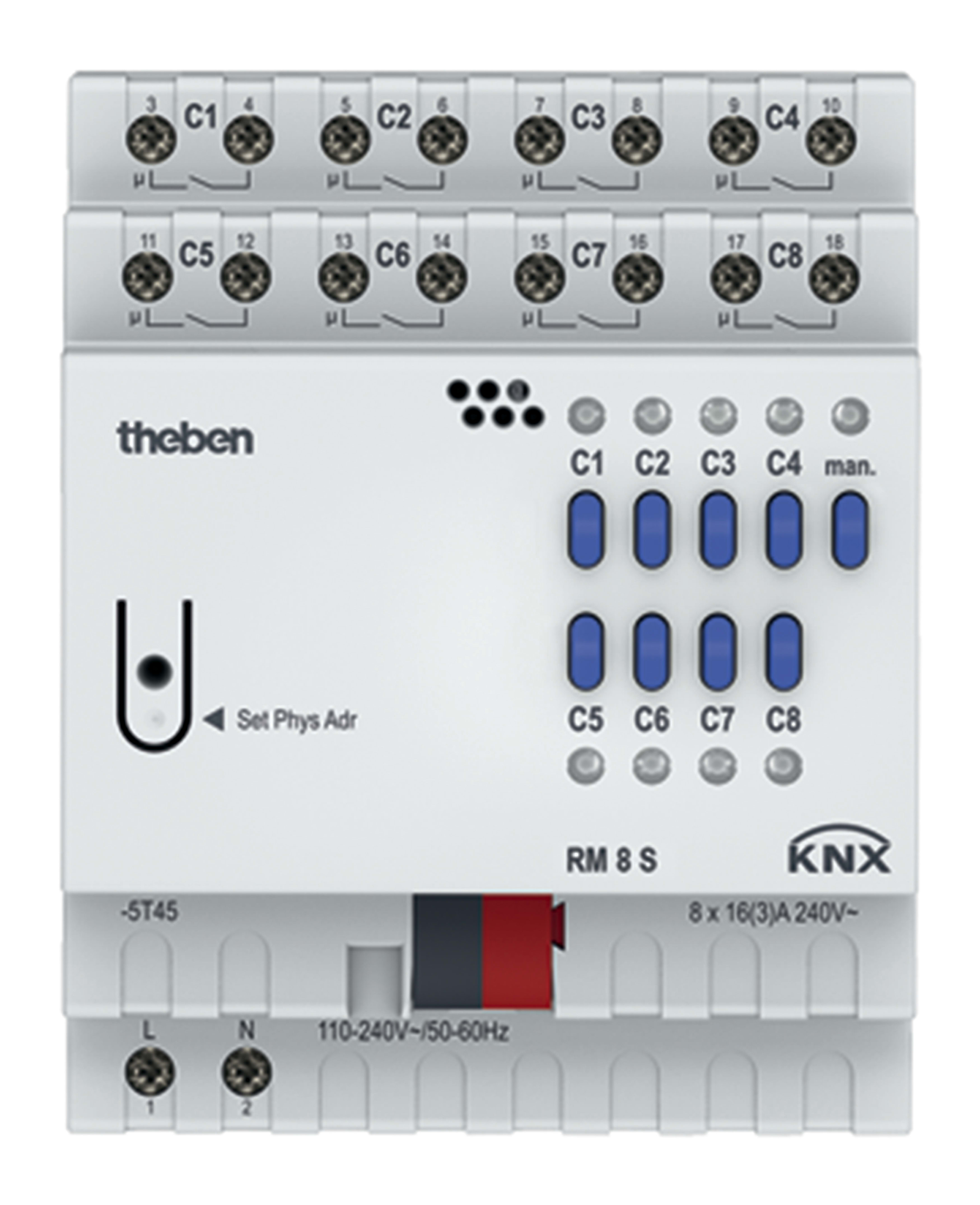 THEBEN SRL - THE4940220 RM 8S KNX ATTUATORE 8CAN 16A