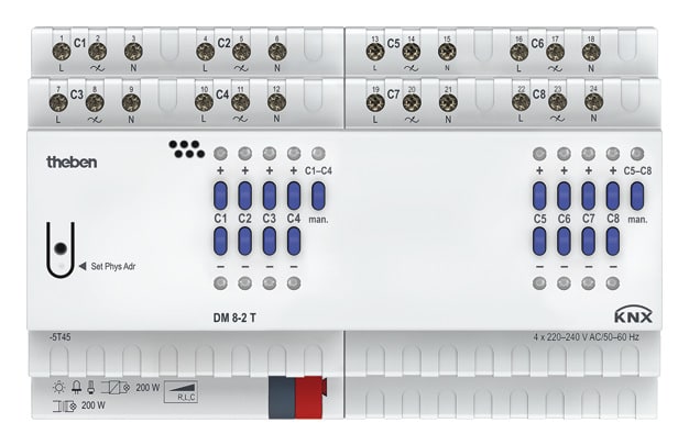 THEBEN SRL - THE4940285 DM 8-2T KNX ATTUATORE DIMMER 8X200W