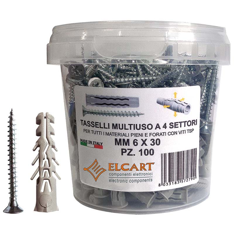 ELCART DISTRIBUTION - ERT041174300 50 TASSELLI 8X40MM 6 ALETTE+VITI