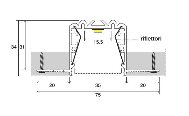 SICOM - SOL5006340 SICOM L35 PLASTERBOARD+COVER BIANCA