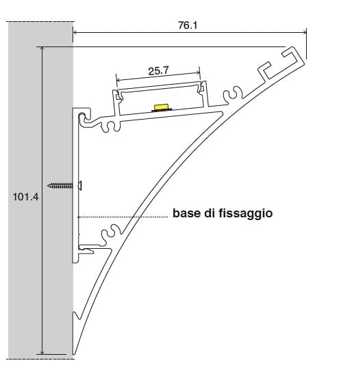 SICOM - SOL5010013 SICOM WALL WASHER76+COVER PR.TRASP.