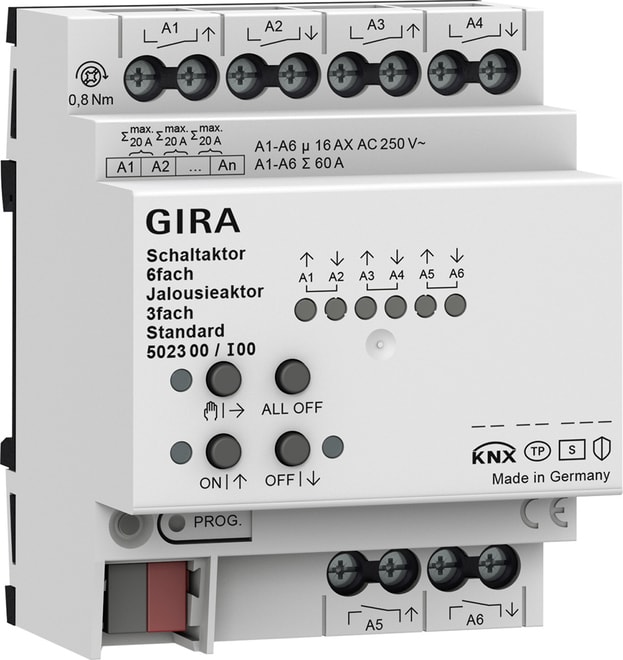 GIRA - GGI502300 ATT.INTERR./VEN. 6-M/3-M 16 A STD ONEKNX