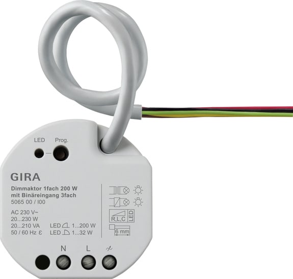 GIRA - GIR506500 ATT.DIMMER 1-M 200 W IN INGR.BIN. 3-M ON