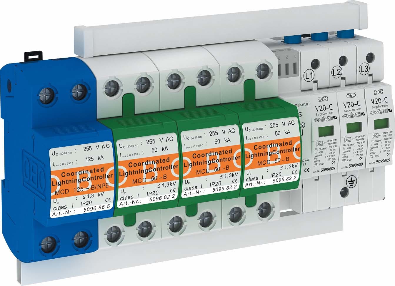 OBO BETTERMANN - OBO5089763 PS4 SPD T1+2 3+1 +FS 255V 50 KA
