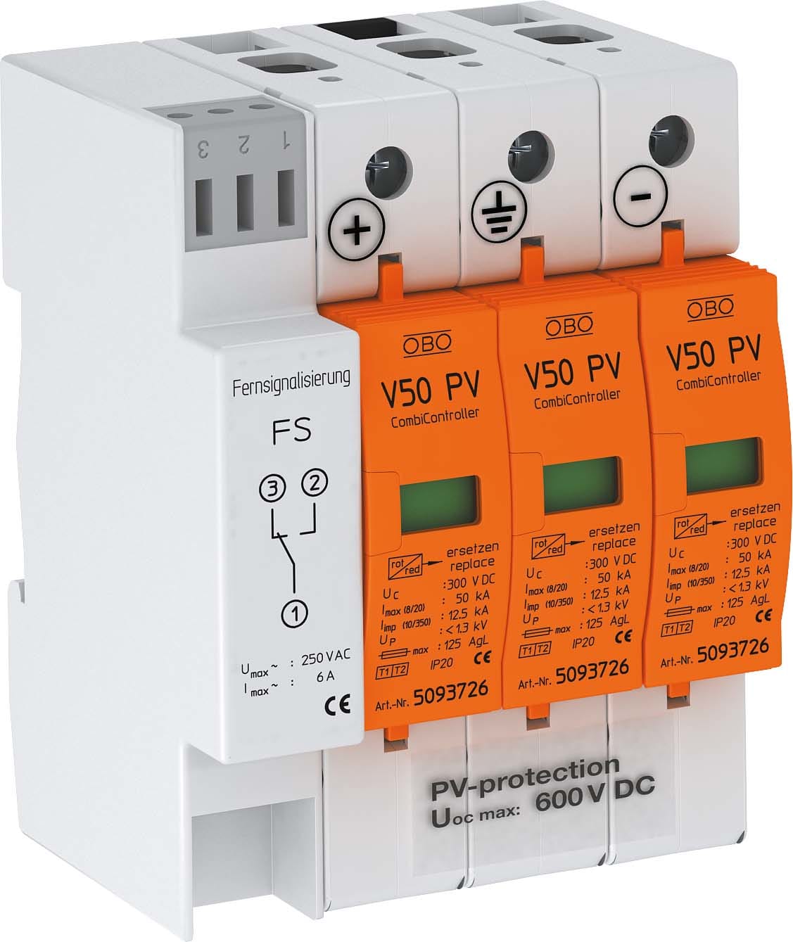 OBO BETTERMANN - OBO5093625 V50BC 3PHFS600 SPD T12 PV FS