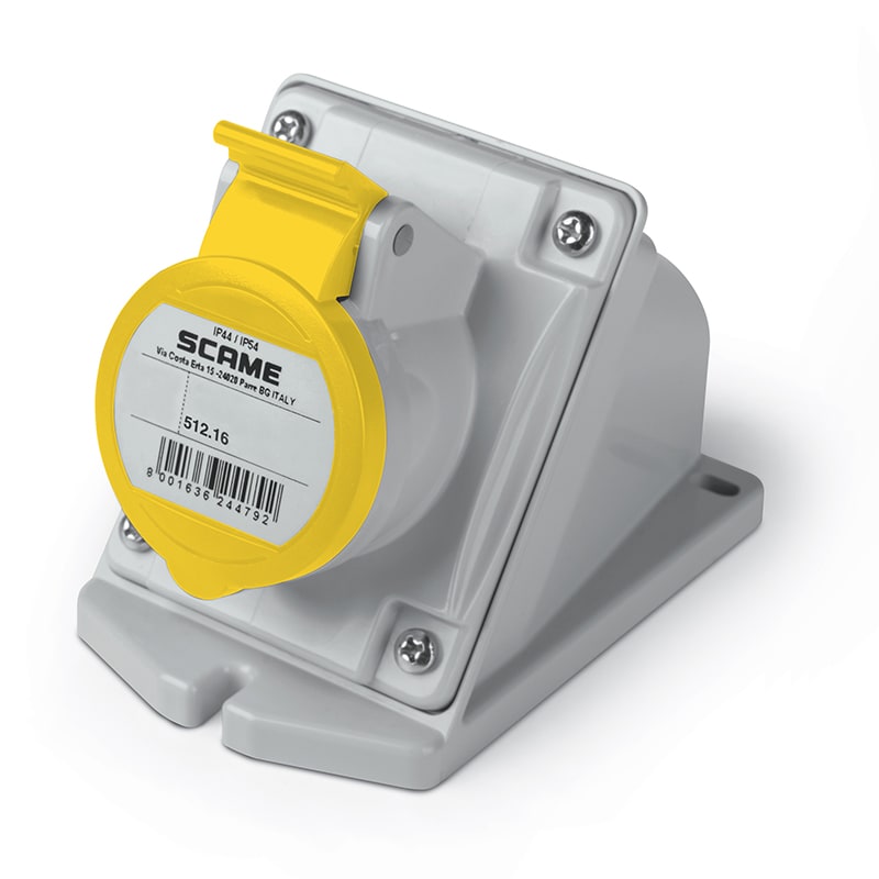 SCAME PARRE SPA - SCA512.1650 PRESA DA PARETE 16A 2P+T 4H IP44/IP54