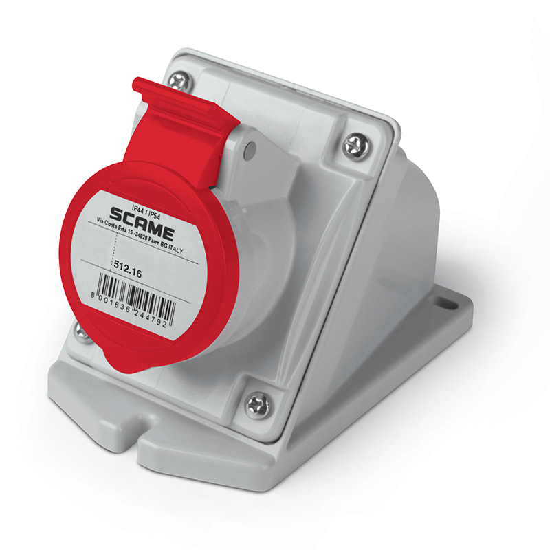 SCAME PARRE SPA - SCA512.1658 PRESA DA PARETE 16A 2P+T 9H IP44/IP54